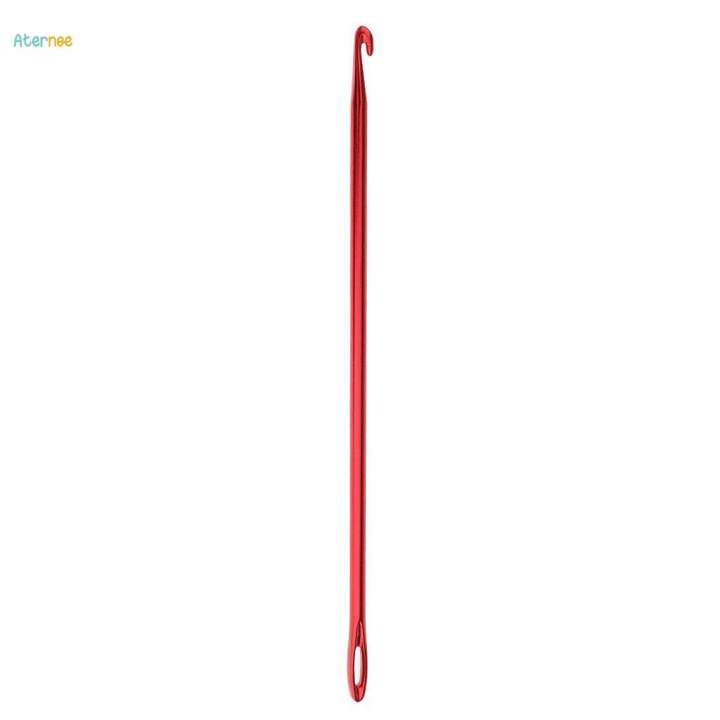 10xAfghan Crochet Hook Knitting Needle Hand Knit Tool With Hole 4 mm Red Yellow Random