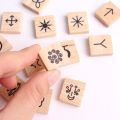 13PCS/Set Wood Witch Runes Set Craft Gypsy Symbols Sorceress Accessories Divination Tools Healing Meditation Decoration.