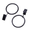 72 Pack Rings Curtain Clips Strong Metal Decorative Drapery Window Curtain Ring with Clip Interior Diameter Black.