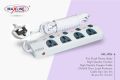 Maxline ML-024 3 Pin Plug Extention Socket 4 Port Power Strip Fire Proof Plastic Body  Multiplug. 