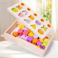 Wooden Beads Sequencing Toy Set Shape Color Sorter.