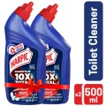 Harpic Toilet Cleaning Liquid 500 ml Double Pack (500 ml X 2) Power Plus 10x Total Clean, new & thicker formula kills 99.99% of germs.