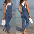 2018 Women's Fashion Denim  Bib Pants  Sexy Long Rompers Bib Pants  Jumpsuits. 