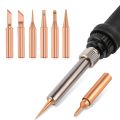6Pcs/set Pure Copper 900M-T Solder Iron Tip Lead-free Solder Tip Welding Head Encounter Easy To Replace Electric Soldering Iron Tip Tool. 
