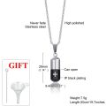 Vnox Hollow Pill Necklace for Men Women,Cross Engraved,Cremation Urn Pendant,Perfume Holder,Ashes Vial Keepsake Memorial Jewelry. 