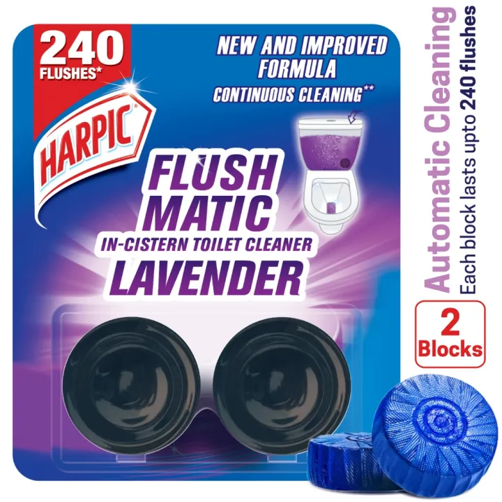 Harpic%20Flushmatic%20Lavender%20In%20Cistern%20Toilet%20Cleaner%20Blocks%20(50g%20X2pcs)%20Automatic%20Cleaning%20with%20Every%20Flush%20-%20Image%202