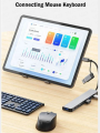 USB 3.0 Type C Adapter Docking Station USB 2.0 Port TF SD Card Reader Audio Output Multi-hub Splitter RJ45 HDMI for Laptop Tablet Phone Disk Converter Macbook Air M1 iPad Pro Samsung S8/S9/Note 8/Note 9, HP. 