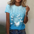 Women's T-Shirts Summer Fashion Harajuku 3D Butterfly Printed Short Sleeve Tops Female Clothing Casual O-neck Oversized T Shirts.