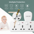 Lencent 4 in 1 Universal Plug Extension Wall Plug with Individual Switches, 4 Outlets, Multi Plug Outlet, Power Plug Adapter, Multiple Socket Charger Extension for Home, Office, Travel.