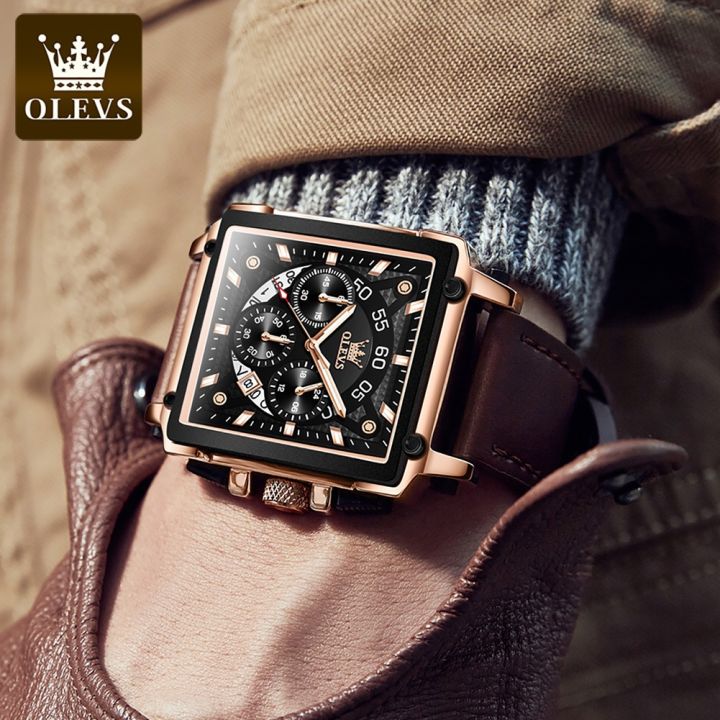 OLEVS%209919%20Square%20Fashion%20Watches%20for%20Men%20Chronograph%20Waterproof%20Leather%20Wrist%20Watch%20-%20Watch%20For%20Men%20-%20Image%206