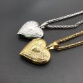 Love Heart Secret Message Locket Necklace Pendant DIY Photo Picture Locket Vintage Gift For Lover Couples Custom Message. 
