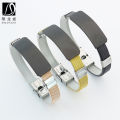 In Stock Can Carve Writing DIY Stainless Steel Simple Titanium Steel Bracelet Men's European and American Fashion Metal Bracelet Couples Bracelet.