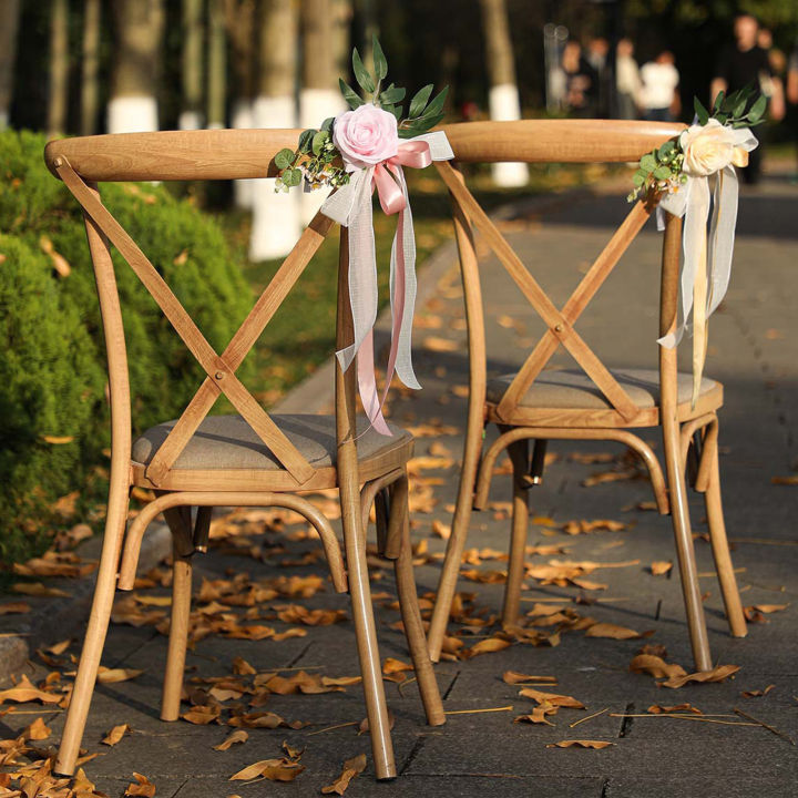 GC%20Wedding%20Decorations,%20Wedding%20Chair%20Decorations%20With%20Artificial%20Open%20Rose,%20Green%20Leaves,%20Handmade%20Chiffon%20Ribbons,%20Wedding%20Flowers%20Decorations%20For%20Ceremony%20-%20Image%202