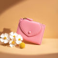 SeaGloca New Cute Solid Color Small Heart Trifold Wallet For Woman No.1412. 