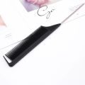 1PCs 220x28x4mm Black Fine-tooth Metal Pin Anti-static Hair Style Rat Tail Comb Hairdressers Hair Styling Tool For Beauty New. 