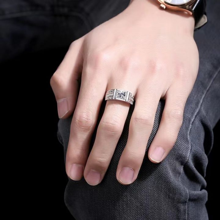 925%20Thai%20silver%20men's%20ring%20personality%20opening%20adjustable%20wedding%20ring%20simulation%20diamond%20diamond%20ring%20men's%20trendy%20men's%20single%20-%20Image%203