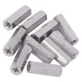 Threaded Rod Connector, 304 Stainless Steel Hex Coupling Nut 10 Pcs M6x1 for Machine Screws. 
