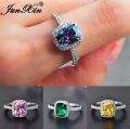 Elegant Round Cut Gemstone Engagement Ring in Sterling Silver for Women - New.
