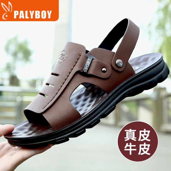 Playboy%20cow%20men's%20sandals%20summer%20cowhide%20slippers%20men's%20non-slip%20beach%20shoes%20sandals%20sandals%20men's%20one-piece%20dropshipping%20-%20Image%204