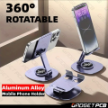 Aluminium Phone Stand 360 Degrees Rotating Multi-functional Folding Portable Support Stand For Ipad Tablet Universal New Metal Desk Table Top Mobile Holder.