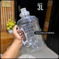 Plastic Half Water Gallon - 3L (1 Pcs) 64Oz Bpa Free Large Training Gym Water Bottle Handle Carry - Water Bottle. 