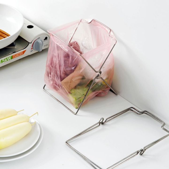 Stainless%20Steel%20Garbage%20Bag%20Shelf%20Home%20Kitchen%20Countertop%20Folding%20Trash%20Bag%20Bracket%20Holder%20Organizer%20Dishcloth%20Towel%20Rack%20%EB%B6%84%EB%A6%AC%EC%88%98%EA%B1%B0%20-%20Image%203