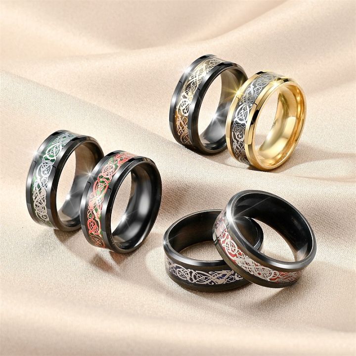 Wholesale%20Man%20Ring%20Carbon%20Fiber%20Black%20Dragon%20Inlay%20Comfort%20Fit%20Stainless%20steel%20Rings%20for%20Men%20Wedding%20Band%20Ring%20-%20Image%204