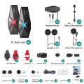 ASMAX F1 Motorcycle Helmet Bluetooth Stereo Intercom, 10 Riders Communication, BT5.3 IP67 Waterproof, HIFI Snowmobile Speakers. 