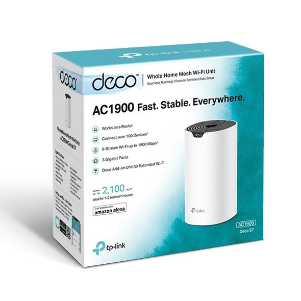 Router TP-Link Deco S7 AC1900 Dual Band Mesh Router (1 Pack) , Warranty: 02 Years, Service Warranty: 05 years.