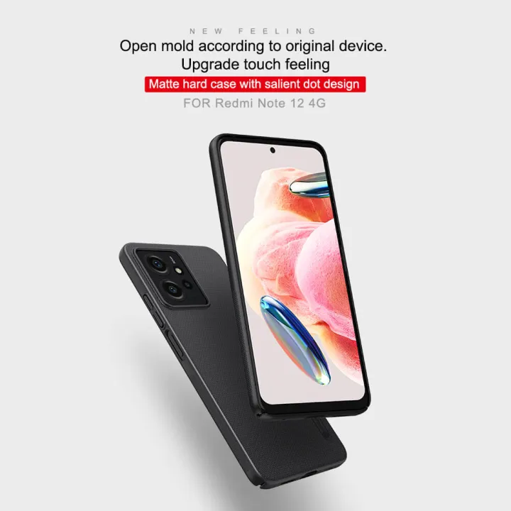 For%20Xiaomi%20Redmi%20Note%2012%204G%20Nillkin%20Super%20Frosted%20Shield%20Hard%20PC%20Back%20Cover%20Salient%20Dot%20Design%20Case%20-%20Image%202