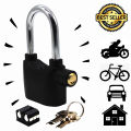 110dB anti-theft alarm lock padlock motorcycle electric bicycle outdoor door lock waterproof anti prying and anti-theft. 