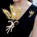 Luxury crystal rhinestone wheat ear brooch pins women party brooches jewelry Nicle. 
