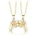 2pcs/Set Magnetic Game Controller Couple Necklace with Gold/Silver Color PS4 Game Console Pendant Necklace Valentine's Day Gift.
