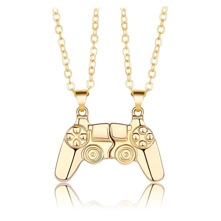 2pcs/Set%20Magnetic%20Game%20Controller%20Couple%20Necklace%20with%20Gold/Silver%20Color%20PS4%20Game%20Console%20Pendant%20Necklace%20Valentine's%20Day%20Gift%20-%20Image%202