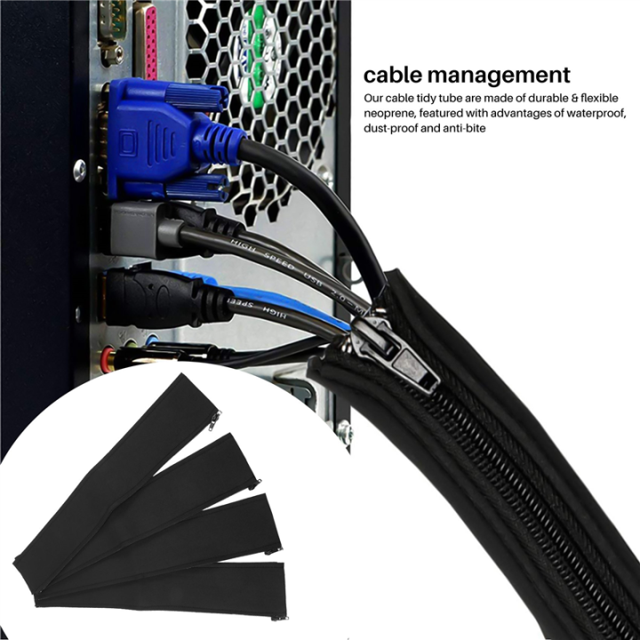 4%20Pack%20Tube%20for%20TV%20Computer%20Home%20Entertainment,Cable%20Management%20Zipper%20Sleeve%20Cable%20Organisers%20Sleeve%20-%20Image%204