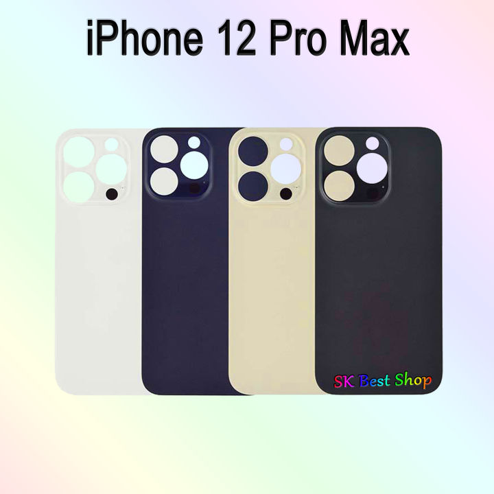 Backshell for iPhone 12 Pro Max Replacement Back Battery Cover Back Rear Glass Case - camera