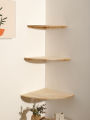 Wall Corner Shelves Wood Floating Shelves Round End Wall Mounted Floating Corner Shelf for Bedroom, Living Room and Kitchen.