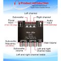 ZK-MT21 2.1 Channel Bluetooth 5.0 Subwoofer Amplifier Board 50WX2+100W Power Audio Stereo Amplifier Board Bass AMP AUX.