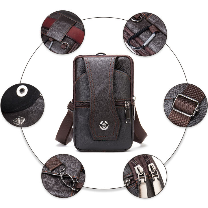 NIUCUNZH%20Cross%20Border%20Leather%20Waist%20Bag%20Men's%20Cowhide%20Mobile%20Phone%20Bag%20Sports%20Biased%20Bag%20Outdoor%20Wear%20Belt%20Mobile%20Phone%20Shoulder%20Bag%20-%20Image%203