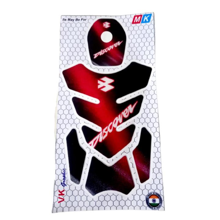 Bike Fuel Tank Pad 2 Pis set sticker for Discover Motorcycle. Matte Red
