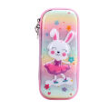 Quick Hair EVA Double-Layer Pencil Case Female Student Cartoon Pencil Case Offset Printing Three-Layer Simple PVC Laser Pencil Case. 