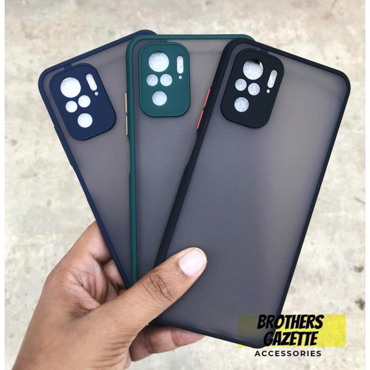 Camera Protection Bumper Phone Cases For Redmi Note 10 / Redmi Note 10s 4G Matte Translucent Shockproof Back Cover