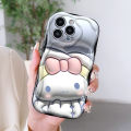 Hontinga for Redmi Note 12 4G Back Cover 3D Kuromi Melody Print Cream Texture Phone Case Wavy Edge Soft Silicone Cover.