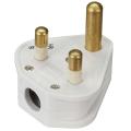 15A Non Fused Round Pin Plug Top White. 