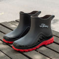 Rain Boots Men's Labor Protection Work Rubber Shoes Middle Tube Non-Slip Waterproof Kitchen Fishing Shoes Outdoor Rain Boots Soft Bottom Rain Shoes Men. 