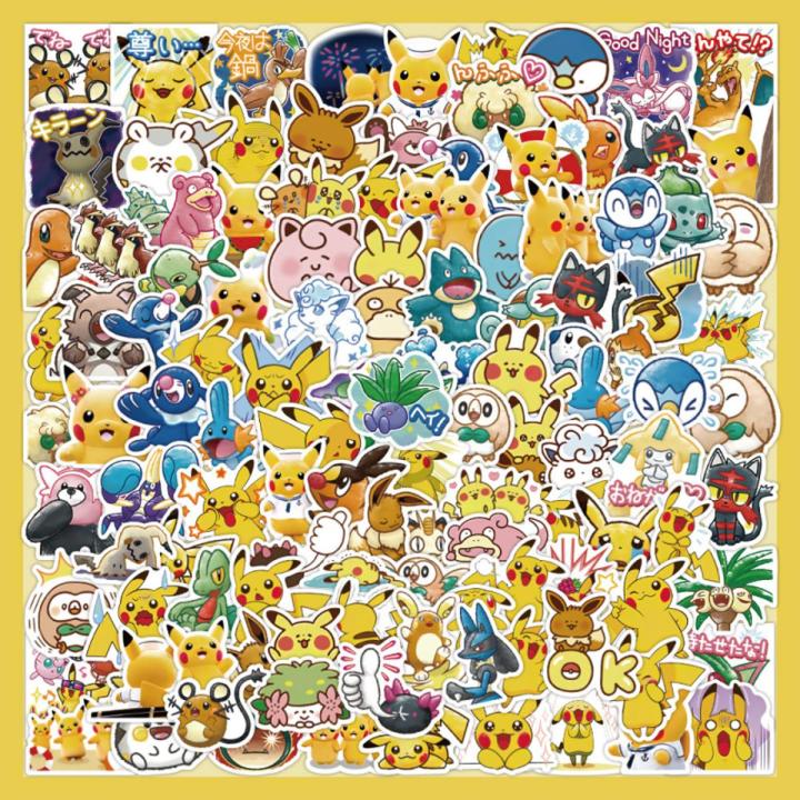 60 Pokémon Cartoon Stickers Pokémon DIY Hand Account Stickers Children Stickers