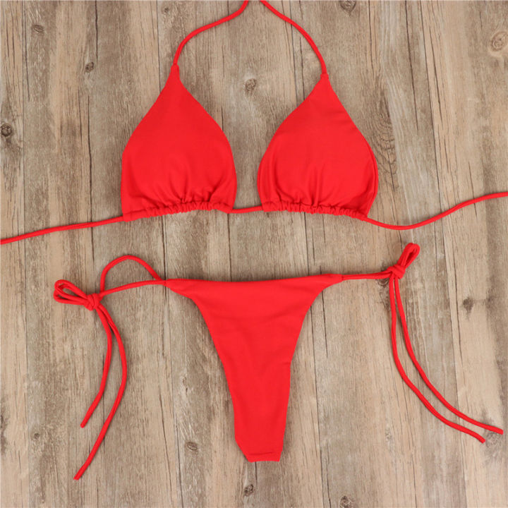 Yfashion%20Women%20%20Split%20%20suit%20%20V-neck%20Adjustable%20Lace%20Up%20Bikini%20Solid%20Color%20riangle%20Bikini%20color%20-%20Image%202
