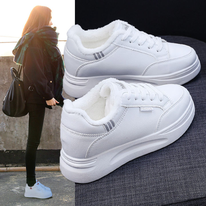 1726 Velvet Small White Shoes Winter Women's Shoes Year Leather