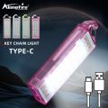 30LED Mini Keychain Flashlight Portable Usb Rechargeable Backpack Pocket Safety Warning Red light Camping Hiking Emergency light.