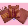 Cotton Threepiece - Embrace Comfort with Handloom-Made Cotton Threepiece Lungi for Men.